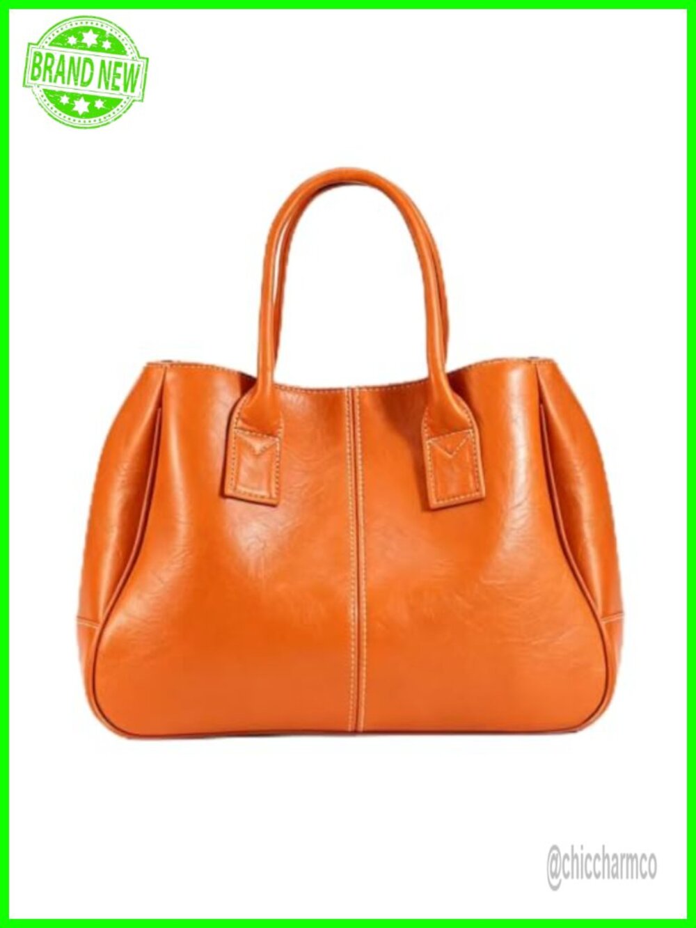 Oil Wax PU Leather Tote Bag Large Top Handle Satchel Multi Compartment Work Bag